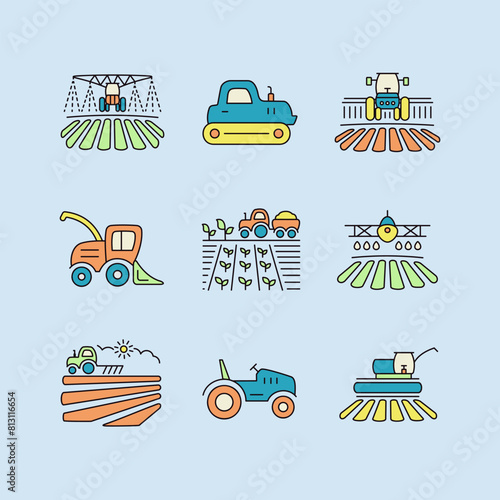 Farm Field vector icon. Agriculture transport sign