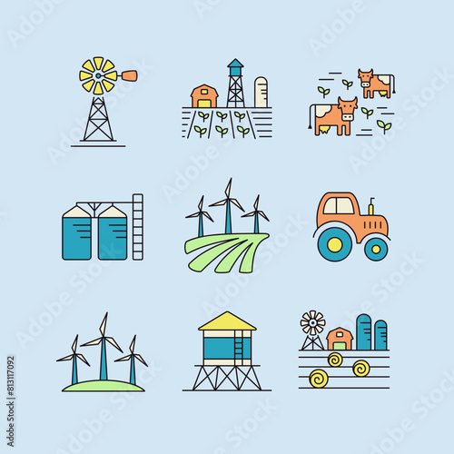 Farm Field vector icon. Agriculture sign