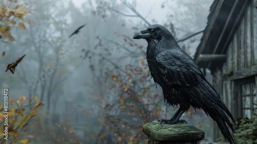 raven on a fence