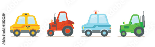 Toy Car and City Transport Colorful Vector Set © topvectors