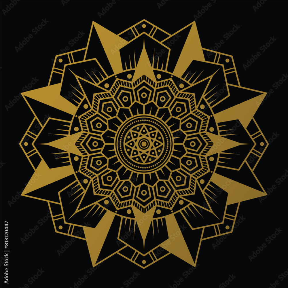 Luxury golden mandala background decoration. Decorative ornament in ethnic oriental style. Luxury golden mandala background decoration. Decorative ornament in ethnic oriental style.