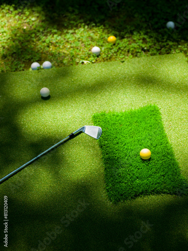 golf ball on green carpet