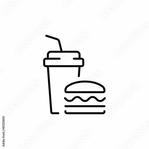 burger and juice fast food icon