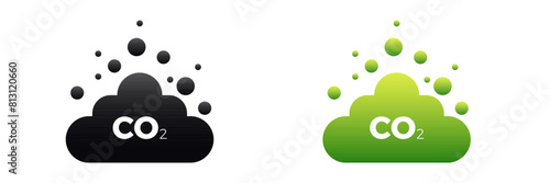 Co2 carbon dioxide cycle icon. Co2 emissions neutral symbol