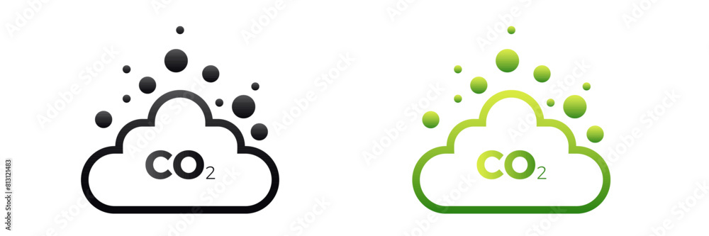 Co2 carbon dioxide cycle icon. Co2 emissions neutral symbol Co2 carbon dioxide cycle icon. Co2 emissions neutral symbol