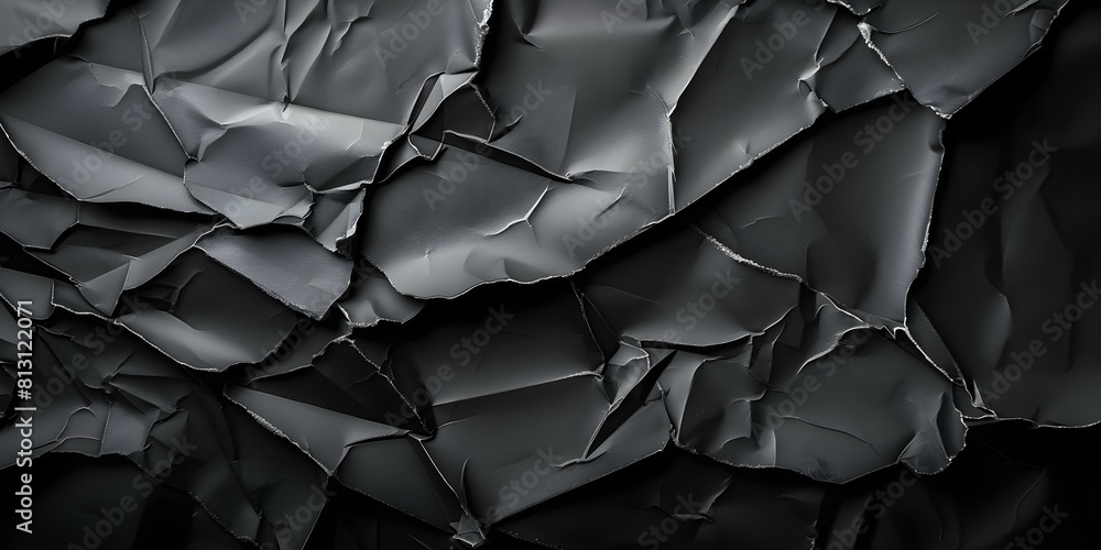 Dark Tonalities: Black Textured Paper with Creased Wrinkled Aesthetics. Concept Texture Photography, Abstract Art, Moody Vibe, Paper Art, Tactile Elements Dark Tonalities: Black Textured Paper with Creased Wrinkled Aesthetics. Concept Texture Photography, Abstract Art, Moody Vibe, Paper Art, Tactile Elements