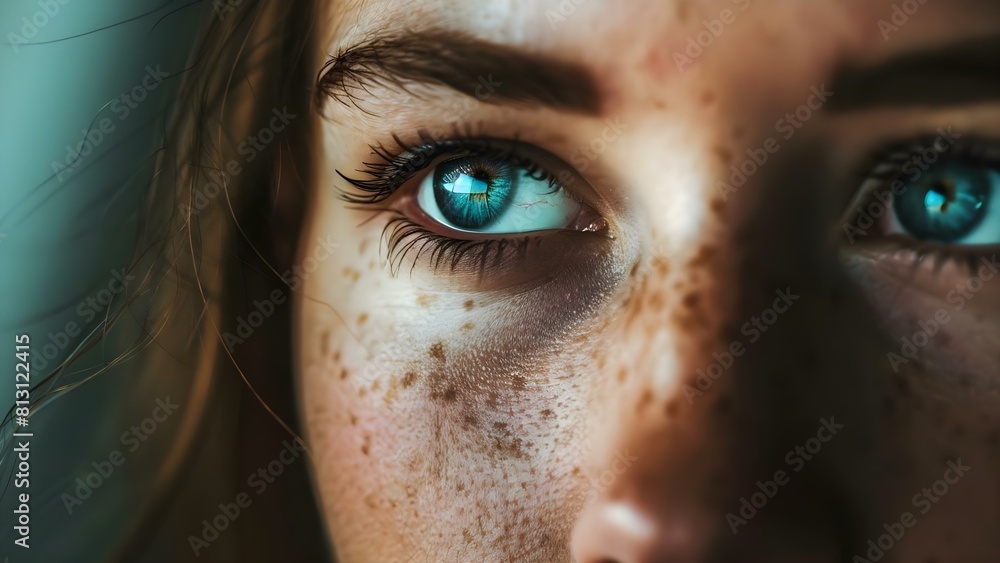 Fototapeta premium Intense focus in a sharp detailed portrait. Concept Intense Focus, Sharp Details, Detailed Portraits