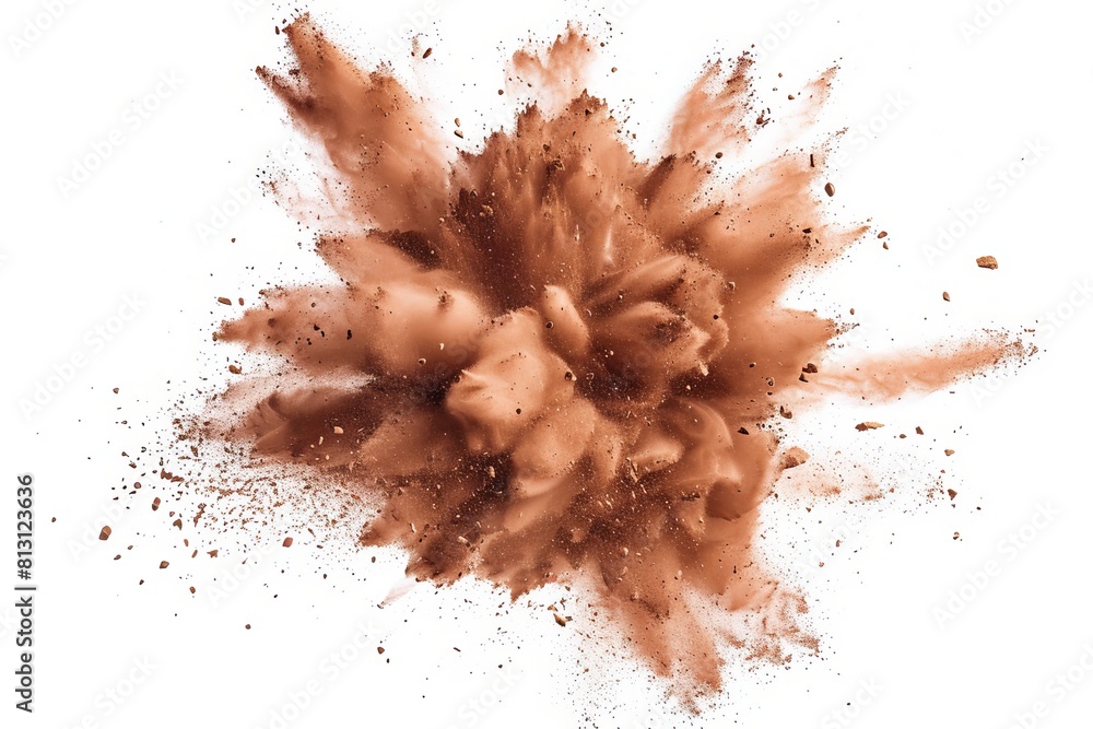 Dry soil explosion isolated Dry soil explosion isolated