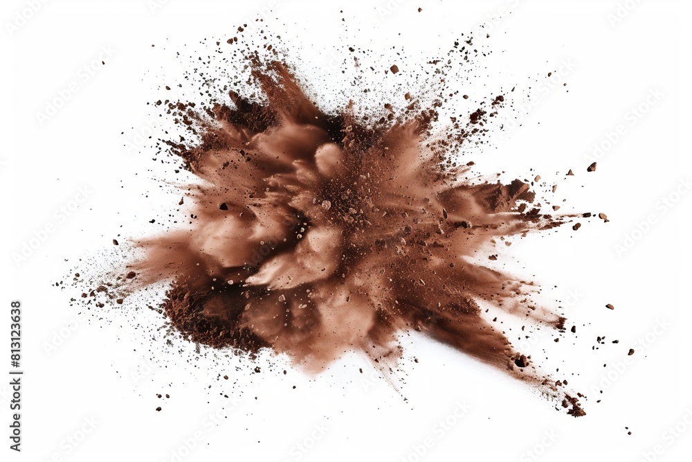 Dry soil explosion isolated Dry soil explosion isolated