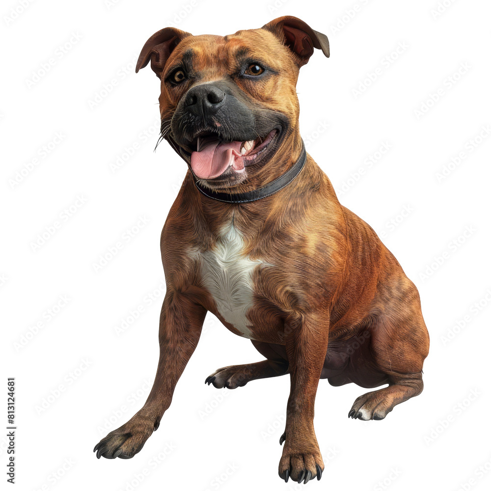 Staffordshire Bull Terrier, isolated on white background, perfect for PNG diecut