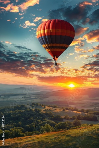 hot air balloon in the sky Generative AI © Evghenii