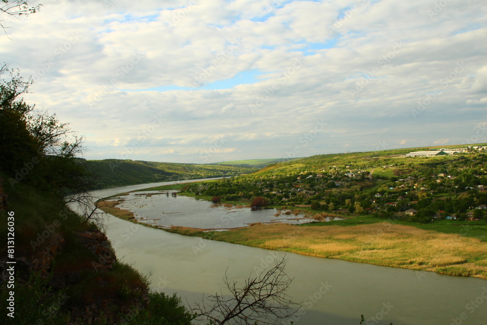 A river running through a valley A river running through a valley