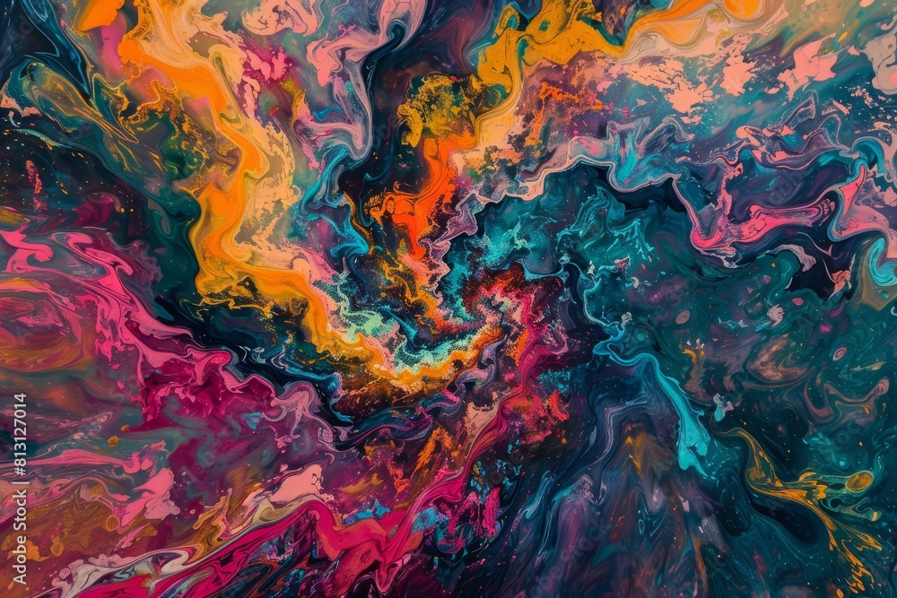 Vibrant swirls of orange, blue, and pink in a dynamic abstract background Vibrant swirls of orange, blue, and pink in a dynamic abstract background