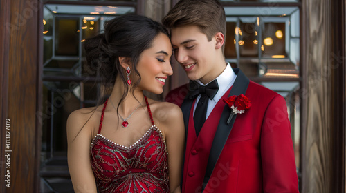 Dress to impress with our stunning selection of prom dresses and tuxedos. photo