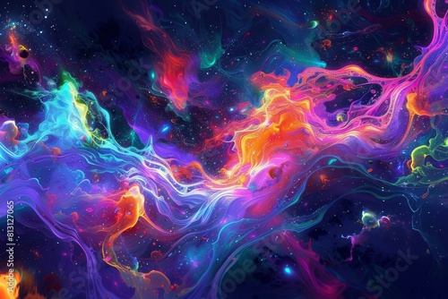 Vivid and swirling neon colors creating a mesmerizing abstract background
