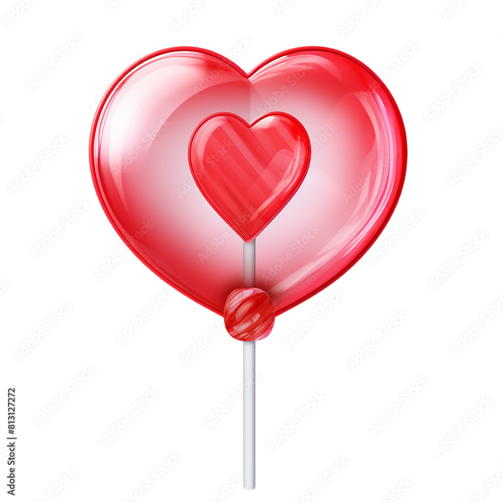 red heart shaped lollipop