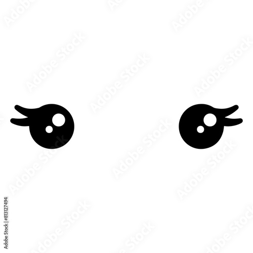 Kawaii Eyes Isolated On White