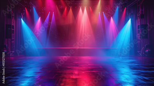 Modern dance stage light background with spotligh