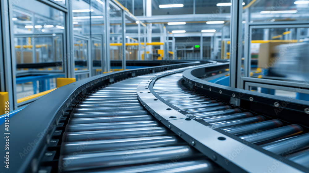 Conveyor belt system with integrated weighing scales for accurate measurements Conveyor belt system with integrated weighing scales for accurate measurements