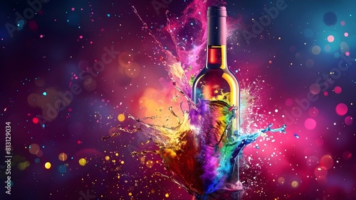 Exploding with Vibrant Color: A Perfect Image for Advertising or Celebration. Concept Vibrant Colors, Advertising, Celebration, Eye-catching Images
