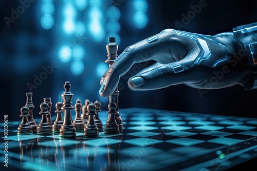 Playing chess with ai photo