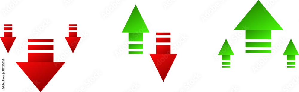 Up and down grow price grow and fall icon vector Up and down grow price grow and fall icon vector