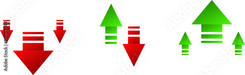 Up and down grow price grow and fall icon vector