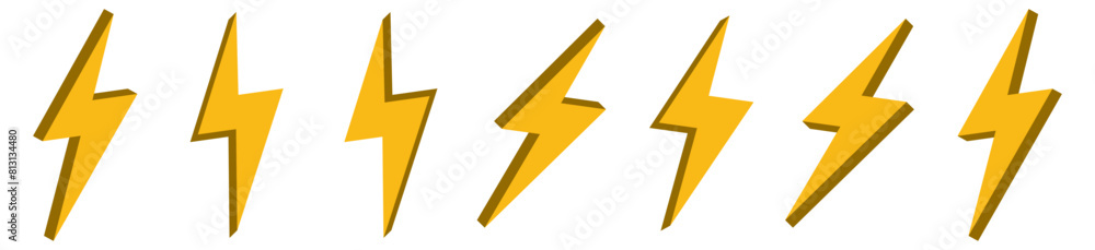 3d flash thunder power icon, flash lightning bolt icon with thunder bolt - Electric power icon symbol - Power energy icon sign for apps and website 3d flash thunder power icon, flash lightning bolt icon with thunder bolt - Electric power icon symbol - Power energy icon sign for apps and website