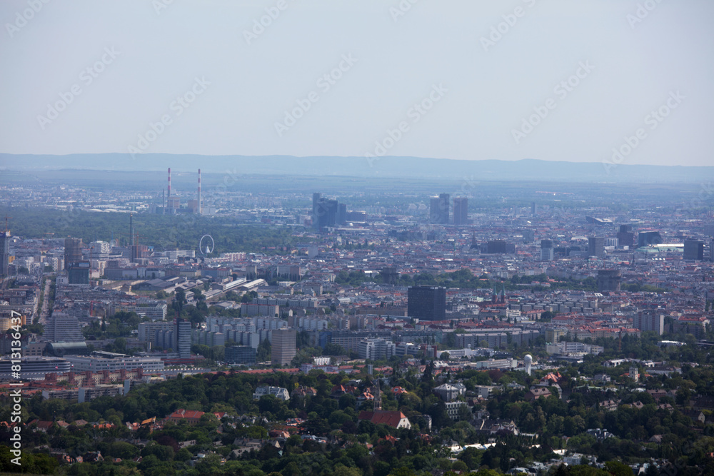 view over vienna, austria, from the Kahlenberg in austria, vienna, at a sunny spring day view over vienna, austria, from the Kahlenberg in austria, vienna, at a sunny spring day