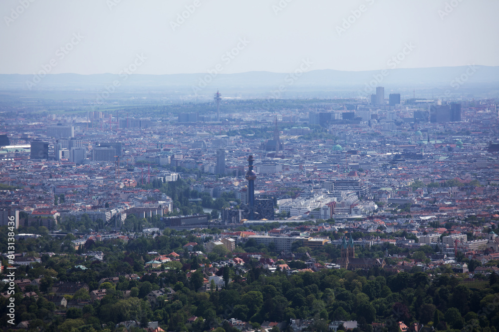 view over vienna, austria, from the Kahlenberg in austria, vienna, at a sunny spring day view over vienna, austria, from the Kahlenberg in austria, vienna, at a sunny spring day