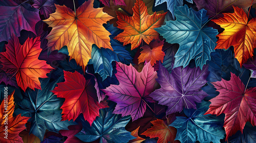 Colorful foliage forms a design. Perfect for lively backgrounds.