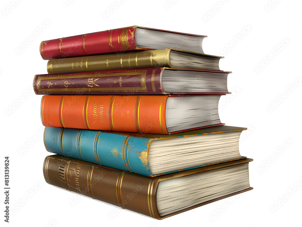 Stack of books, 3D rendering isolated on transparent background Stack of books, 3D rendering isolated on transparent background