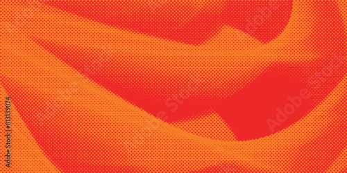 Distressed background in orange and red texture with dots, spots, scratches and lines. Abstract vector illustration