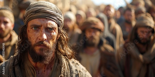 A diverse group of people with long hair and beards gather in a spiritual circle, exuding wisdom and unity as they connect with nature and each other.