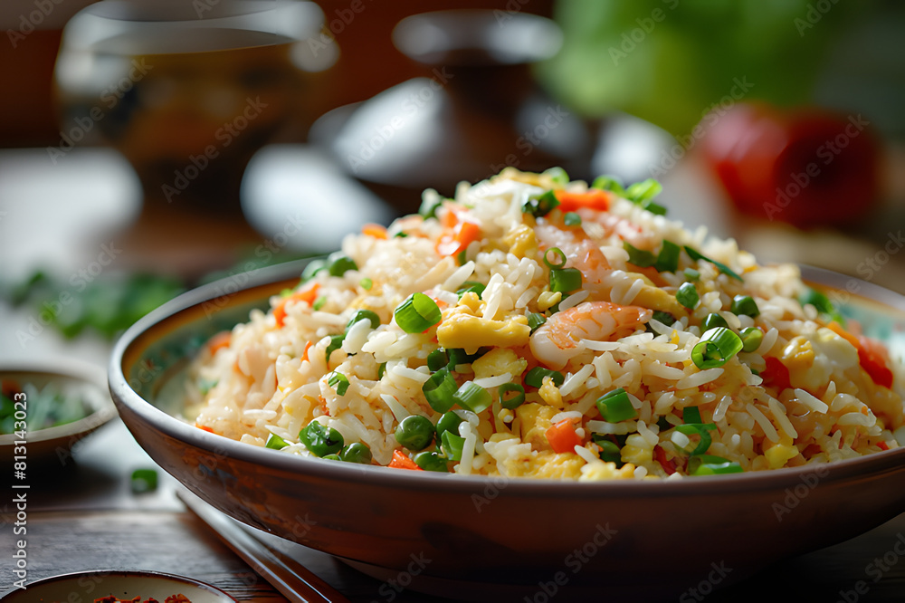 Egg Fried rice with shrimp and vegetables Egg Fried rice with shrimp and vegetables