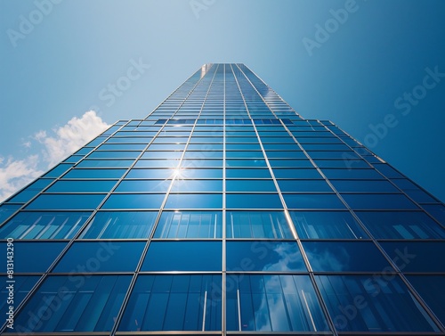 Modern Architecture Skyscraper with Reflective Glass Windows
