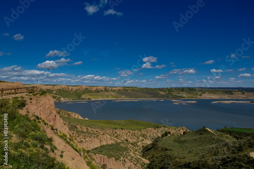 photographs of beautiful landscapes with lagoons and white clouds,