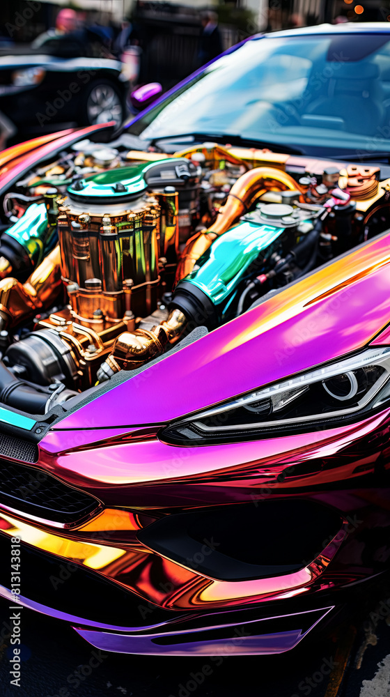 Racing car showcases aerodynamic body kit upgrades as it races through