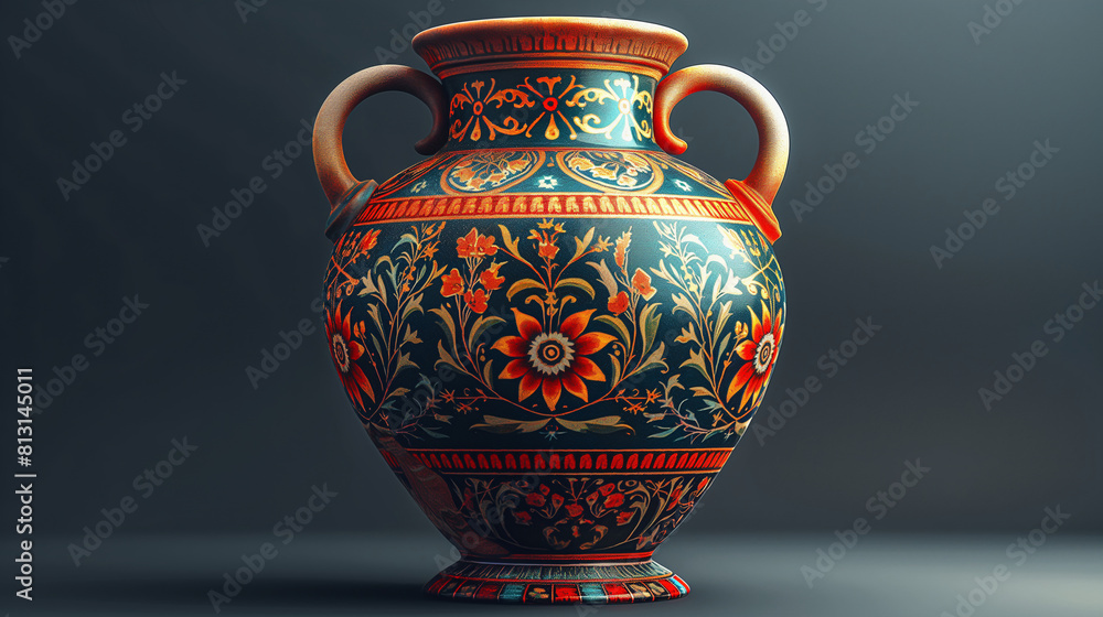 An artistic representation of a finely crafted Greek amphora adorned with intricate black-figure and red-figure paintings, depicting heroic myths, epic battles, and divine beings f An artistic representation of a finely crafted Greek amphora adorned with intricate black-figure and red-figure paintings, depicting heroic myths, epic battles, and divine beings f