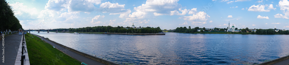 Tver cityscape on Volga river with bridges in summer, Russia Tver cityscape on Volga river with bridges in summer, Russia