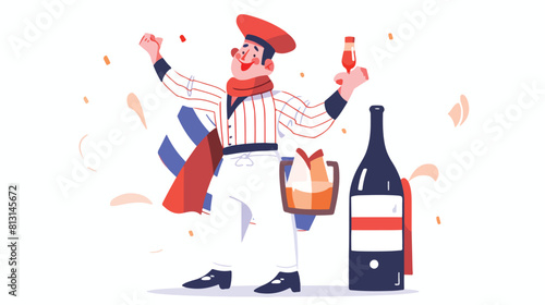 Man in traditional French mime clothing holding win © Mishi