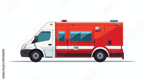 Medical emergency car icon isolated on white backgr