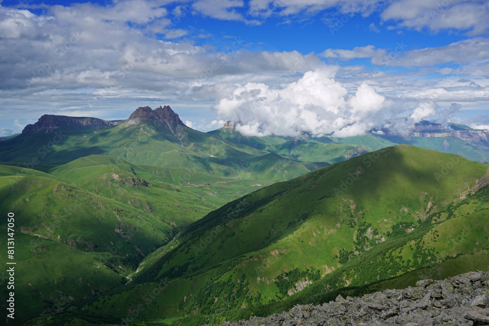 Fototapeta premium Summer landscape in Caucasus Mountains