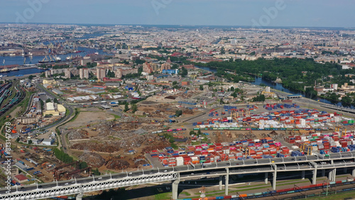 Aerial view of St. Petersburg city photo