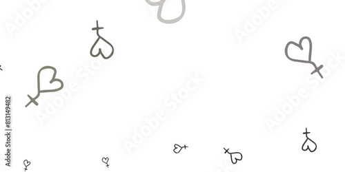 Light Gray vector backdrop with woman's power symbols.