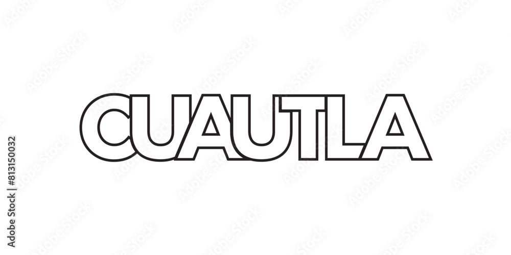Cuautla in the Mexico emblem. The design features a geometric style, vector illustration with bold typography in a modern font. The graphic slogan lettering. Cuautla in the Mexico emblem. The design features a geometric style, vector illustration with bold typography in a modern font. The graphic slogan lettering.