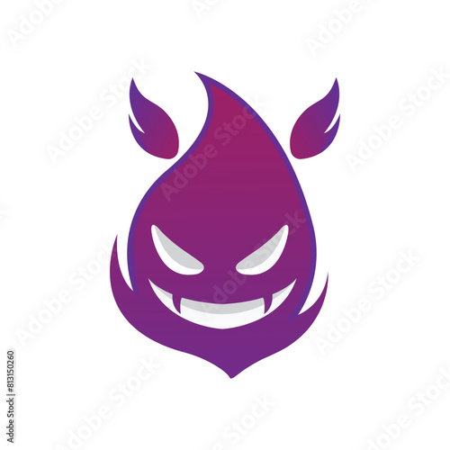 bad fire mascot esport logo design. Devil Fire and Devil Flame Logo.