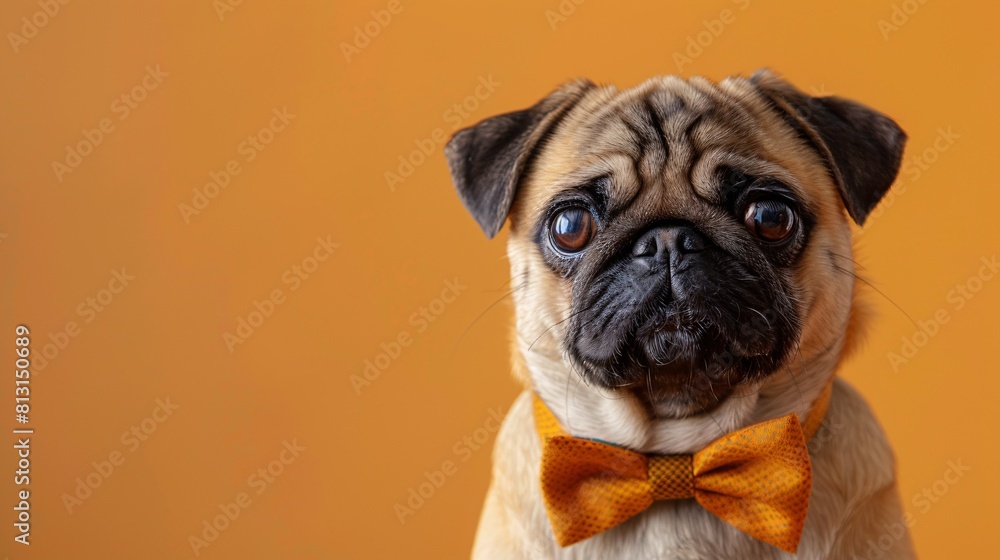 Cute Pug Puppy in Bow Tie - Adorable Animal Portrait