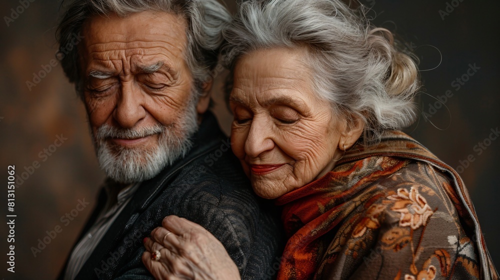 Classic Portrait of Older Couple, Capturing Timeless Love and Companionship Classic Portrait of Older Couple, Capturing Timeless Love and Companionship