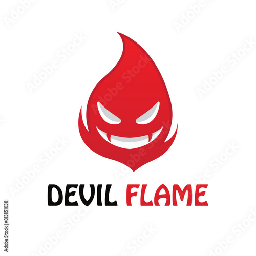 bad fire mascot esport logo design. Devil Fire and Devil Flame Logo.